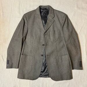 Vintage Wool/Cashmere Men's Gray Blazer Jacket